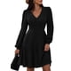 thumbnail image 1 of Vestido PRETTYGARDEN Otoño 2025 Cuello en V Manga Larga XL Negro, 1 of 8