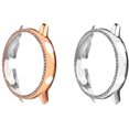 thumbnail image 1 of 2-Pack Protector Case Compatible with Samsung Galaxy Watch Active 2 44mm, Crystal Diamonds Plate Hard Bumper Bling Case Protective Frame Cover Decoration Accessory - Silver & Rose Gold, 1 of 7