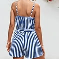 thumbnail image 4 of Leesechin Striped Suspender V-neck Waist Fitting Drawstring Waist Fitting Juniors Jumpsuit, 4 of 4
