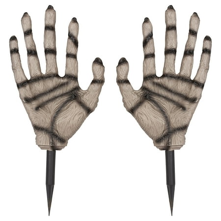 Zombie Hand Yard Stakes, 2 Count, Hands with Yard Stakes, 21 Inches by 12 Inches