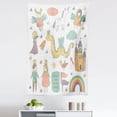 thumbnail image 1 of Fantasy Tapestry, Doodle Style Dragon Fairies Royalty and Wizard Middle Ages Heroic Elements, Fabric Wall Hanging Decor for Bedroom Living Room Dorm, 5 Sizes, Multicolor, by Ambesonne, 1 of 1