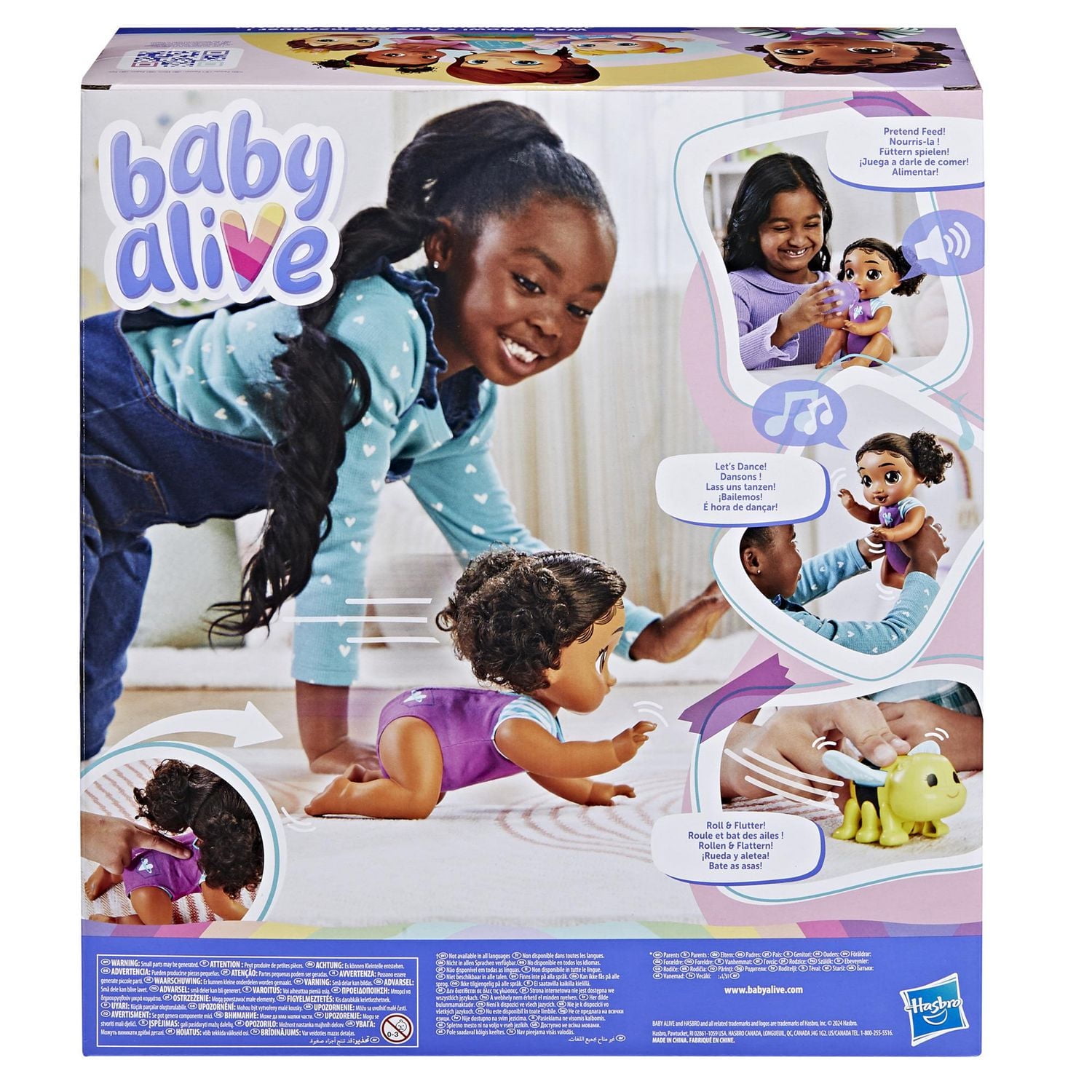 Baby Alive Crawl 'n Play Tilly Tinker Doll, Black Hair, Electronic