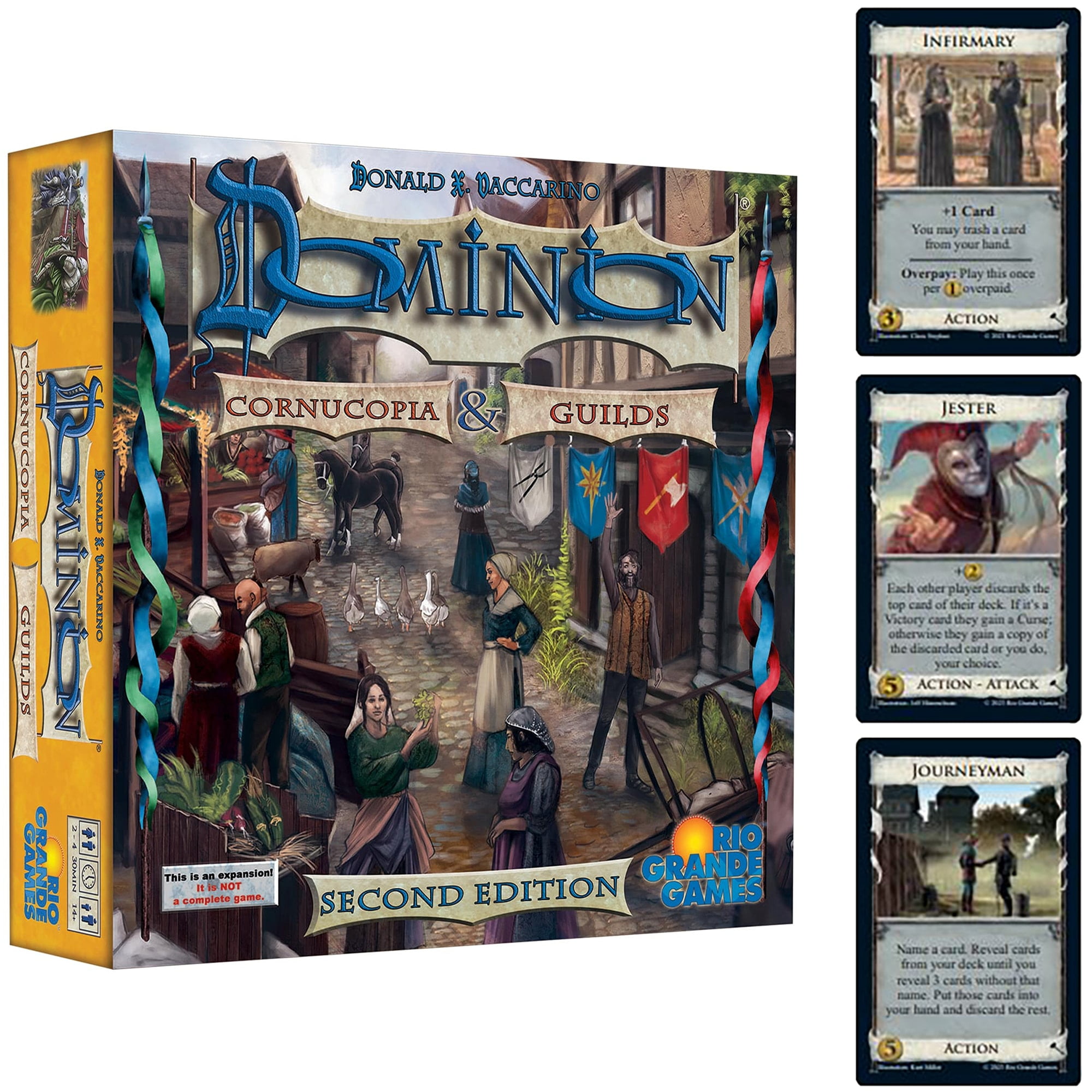 Rio Grande Games: Dominion Cornucopia & Guilds 2nd Edition - Expansion Deck Building Board Game, Time Of The Harvest, Ages 14+, 2-4 Players, 30 Min