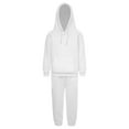thumbnail image 3 of Xnihocha Kids Boys Girls Solid Color SweatSuit Sports Warm Outfit Long Sleeves Hooded Hoodie White 150, 3 of 9