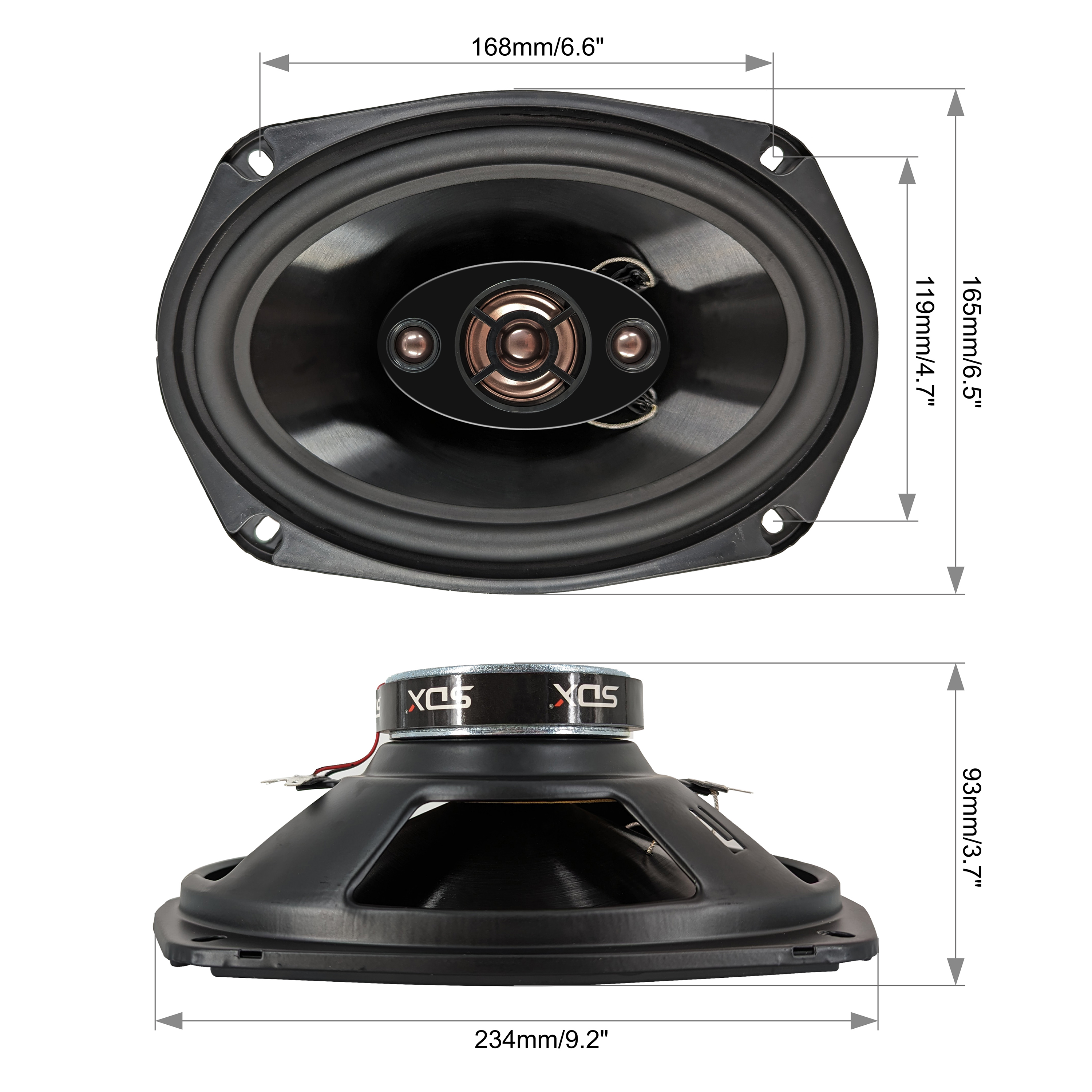 SDX Audio Systems CS21609 6x9 Inch Car Audio Door LED Speakers with switch on/off button- 350 Watts Max, 3 Way, Full Range, Coaxial, Sold in Pairs, Hook Up To Stereo and Amplifier, Tweeters
