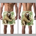 thumbnail image 3 of luoweisi Men's Beach Shorts Quick Dry Swim Trunks with Mesh Lining Sloth L, 3 of 5