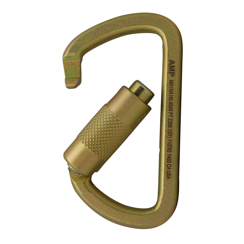 Fusion Climb Mayan Steel Auto Lock Key Nose High Strength Captive Eye Carabiner 10-Pack FP-9103-PKHS-GLD-10P