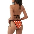 thumbnail image 2 of Zufioo Orange And White Polka Dot1 for Women's Bikini Set,High Elastic Swimsuit and Swim Trunks Two-piece Set-Removable Chest Pad,Strap Style,Pool and Beach Swimwear-X-Large, 2 of 7