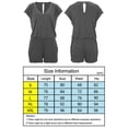thumbnail image 5 of Greeniant Mono de verano liso de algodón con cuello en V para mujer, mono de manga corta para niña Deportes acuáticos Gris L, 5 of 5