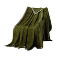 thumbnail image 2 of Manta de forro polar extragrande Kabnic | Súper suave, cálida y ligera | Manta acogedora con textura de gofre para sofá, sofá y cama, verde militar, 2 of 7