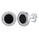 thumbnail image 1 of Pendientes redondos negros Silvora con Circonia cúbica brillante AAA joyas para niños y niñas, 1 of 8