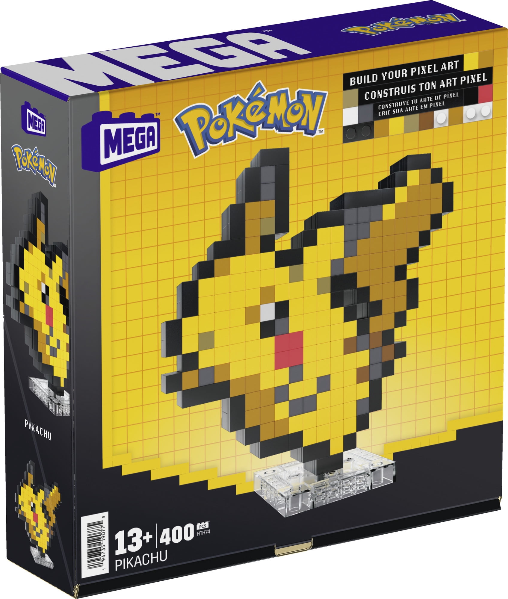 MEGA BLOKS Pokemon Pikachu, Pixel Art, 400 Piece Building Toy Set