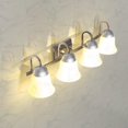 thumbnail image 3 of Costway 4-Light Bath Light LED Brushed Nickel Vanity w/ Alabaster Glass Dimmable, 3 of 10