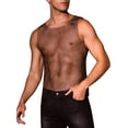 thumbnail image 4 of INSPIRE CHIC Rhinestones Sparkly Tank Top for Men's Shiny Mesh Sleeveless Tee Shirt Rave Sheer Metallic Vest M Black, 4 of 6