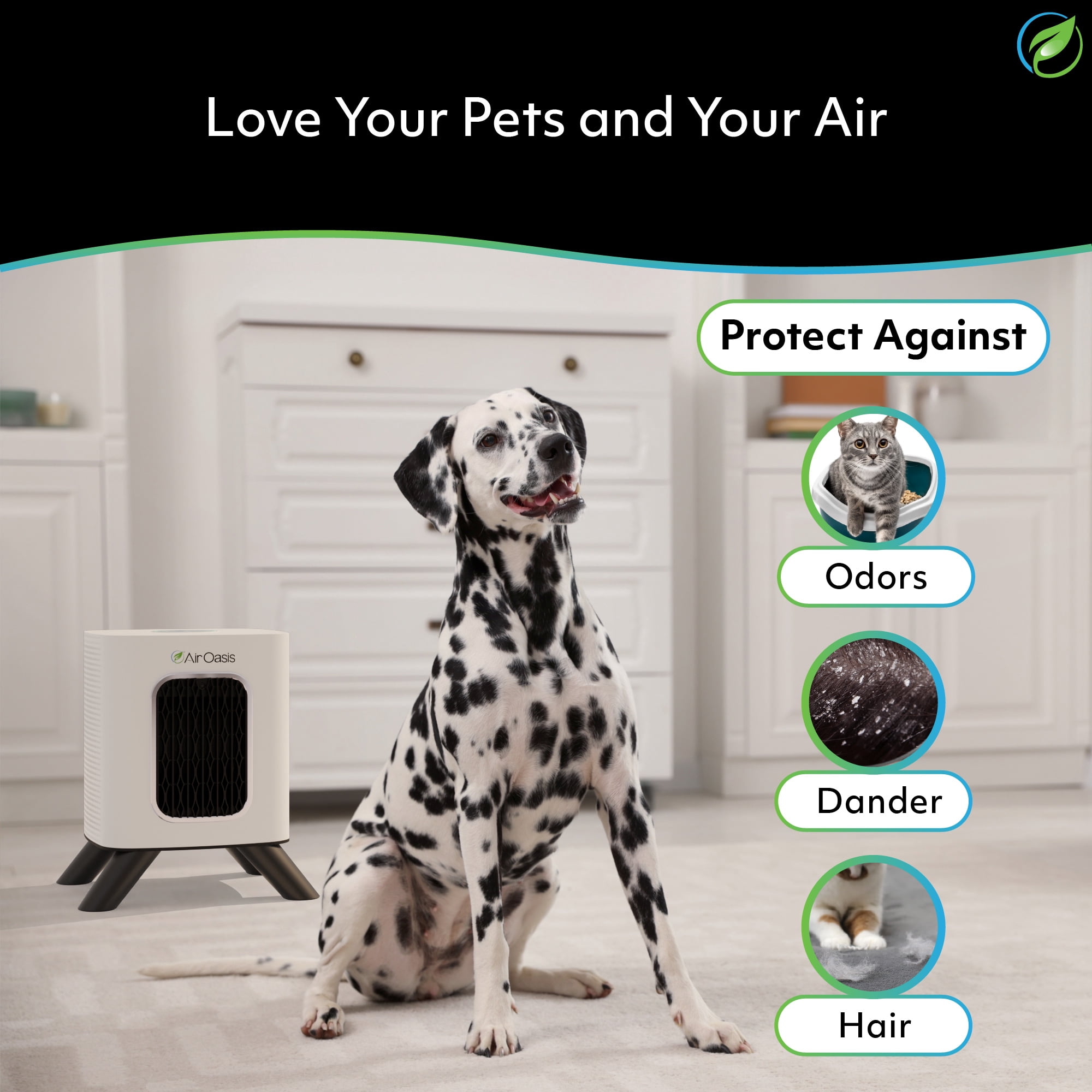 Air Oasis iAdaptAir 2.0 Small air purifier – 1,325 Sq Ft Coverage, 5-Stage HEPA, UV and Carbon Purifier, 177 CFM