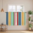 thumbnail image 3 of Colorful Stripes Kitchen Curtains, Modern Abstract Art Vertical Striped Light Filtering Window Curtain Panels, 2Pcs Rod Pocket Window Treatments Set for RV Dining Room Study Room 42x54 Inches, 3 of 9