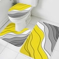 thumbnail image 3 of Yellow Grey Ombre Bath Mat 3 Piece Bathroom Rug Set, Modern Geometric Abstract Aesthetics Cream Non Slip Bath Rug Contour Mat and Toilet Lid Cover, Absorbent Shower Mats Soft Bath Rugs and Mats Sets, 3 of 8