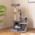 thumbnail image 2 of Gymax 40'' Multi-level Cat Tower w/Condo Padded Perch Bed Sisal Scratching Posts Ball Gray, 2 of 10