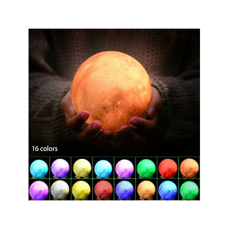 

Kiluex 16 Colors LED USB Star Galaxy Moon Lamp with Stand Remote 3D Bedroom Night Light