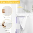 thumbnail image 6 of Purple White Checkered No Hook Shower Curtain Waterproof, Bathroom Curtains with Snap in Liners and See Through Top Window, Modern Irregular Geometric Hotel Style Bathtub Curtains Shower 60"Wx72"L, 6 of 8