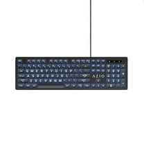 Azio KB512 Vision USB Wired Computer Keyboard for PC, 3-Color Backlight, Black, KB512