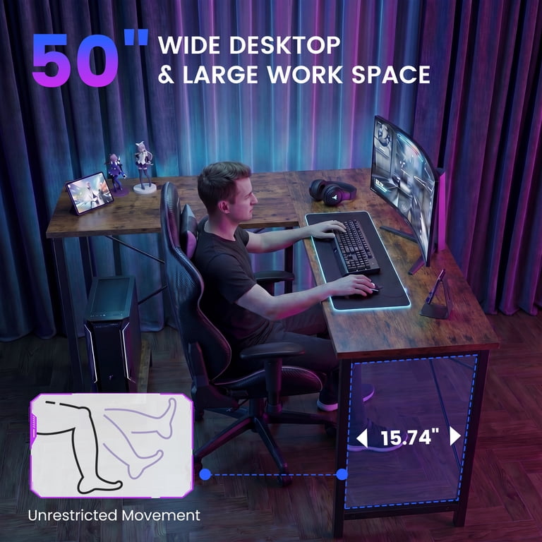 パソコンデスク EDX 49-Inch L Shaped Desk - Computer Desk Corner Desks Gaming Desk