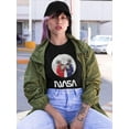 thumbnail image 2 of NASA Nasa Astronaut Duo Over Moon Shaped T-Shirt Women -NASA Designs, Female Medium, 2 of 4