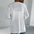 thumbnail image 6 of Crochet Knit Sweater Cardigans for Women Trendy Casual Fall Knitwear Open Front Long Sleeve Blouses Jackets (XL, White), 6 of 8