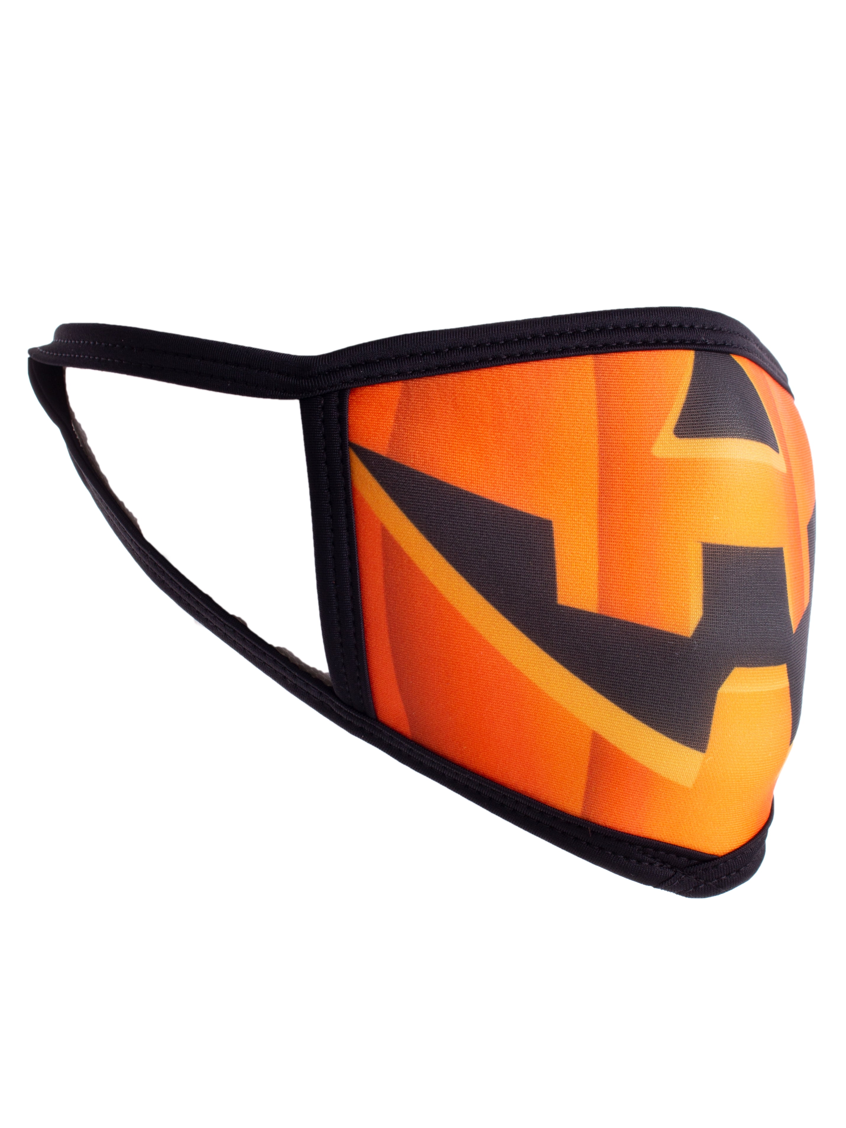 Pumpkin Halloween Reusable Covering Costume Face Mask, Orange Black, OneSize