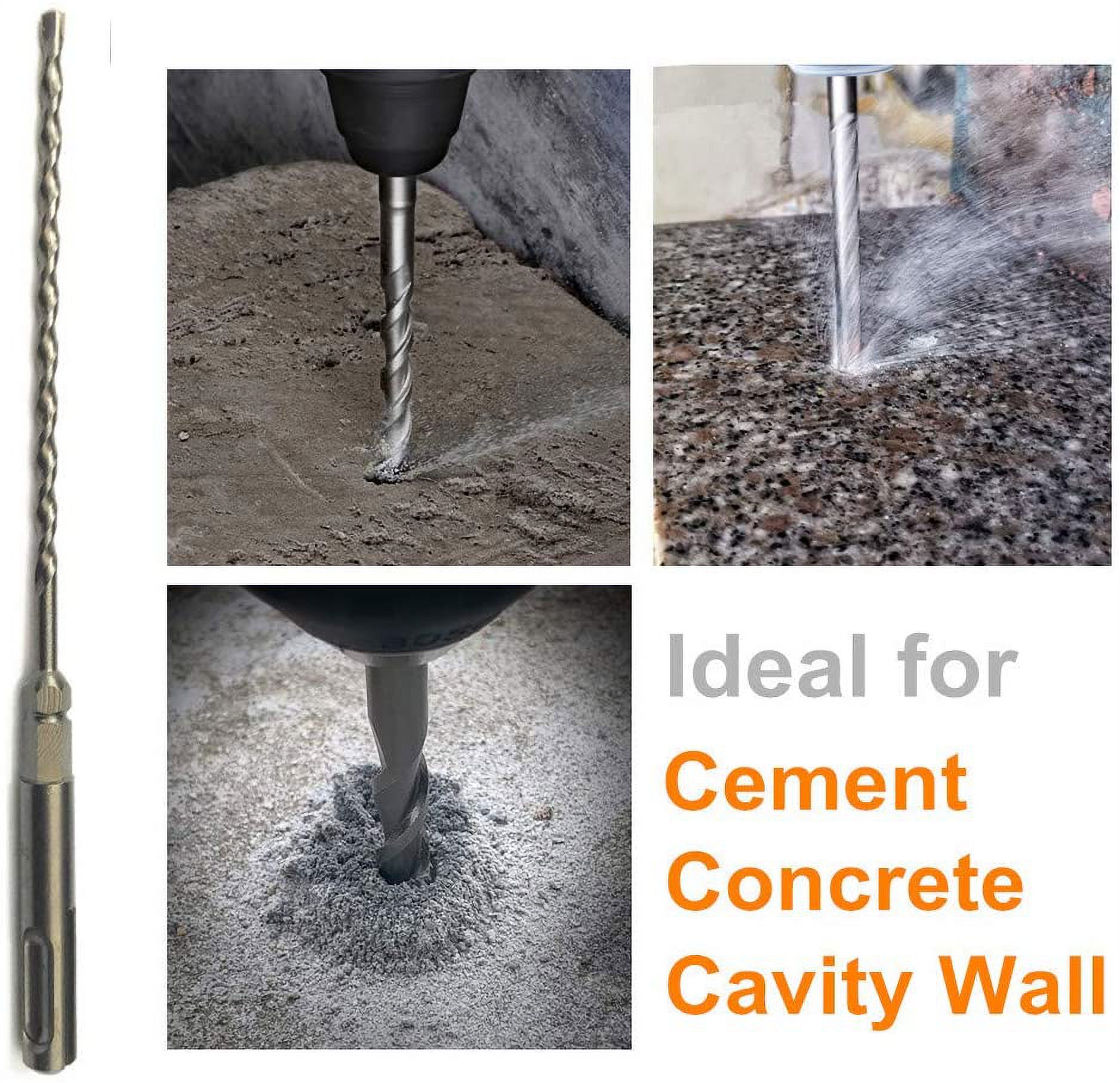 12pcs 5/32" x 7" with 1/4" SDS Plus Hex Rotary Hammer Drill Bits for Concrete Screw, Rotary Drill Bit 5/32, Sds Plus Bits