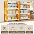thumbnail image 5 of 4-Tier Storage Shelves,79" H Heavy-Duty Garage Shelving Unit,Adjustable Metal Industrial Shelf System,3,000lbs Capacity,Tool Organizer for Garage,Workshop,42" W x 20" D x 79" H,Orange&White, 5 of 12