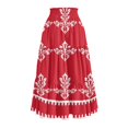 thumbnail image 4 of Unir Women Assorted Vintage Floral Print Multi-Tiered Flow Four Way Stretch Midi Skirt Drawstring Ruffle Waist Casual Side Pocket Long Bottom 1PC S-XXL Plus Size Friendly, 4 of 5