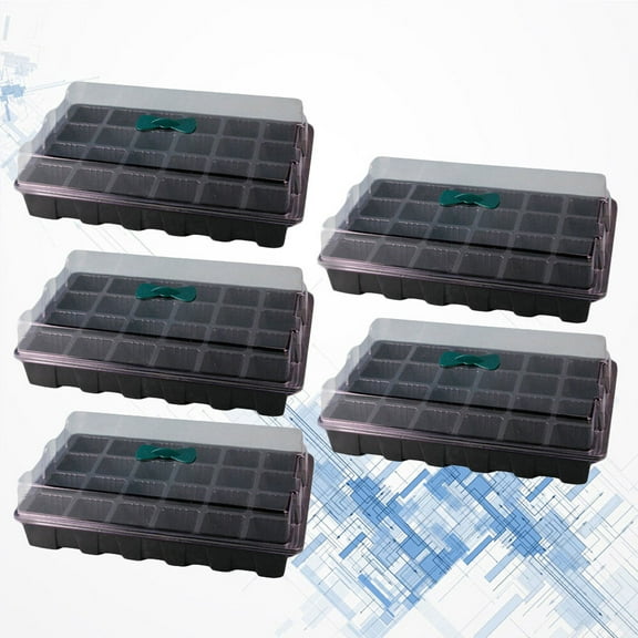 Worgeous 24-Cell Germination Tray with Transparent Lid, Stackable Black Plastic Plant Starter for Garden and Seed Propagation