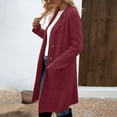 thumbnail image 5 of Niaviben Woolen Coat Warm Coats for Women Long Pea Coat for Women Fall Coats for Women Jackets Women Winter Coat Women's Winter Coat Red 1 L, 5 of 8