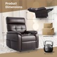 thumbnail image 5 of INNOVAR Electric Power Recliner for Adults, Oversized Zero Gravity Glider Recliners Chair W/USB & Type-C Charger,Elderly Single Reclining Sofa Chair W/Storage,Recliner Seat for Home,PU Leather,Brown, 5 of 9
