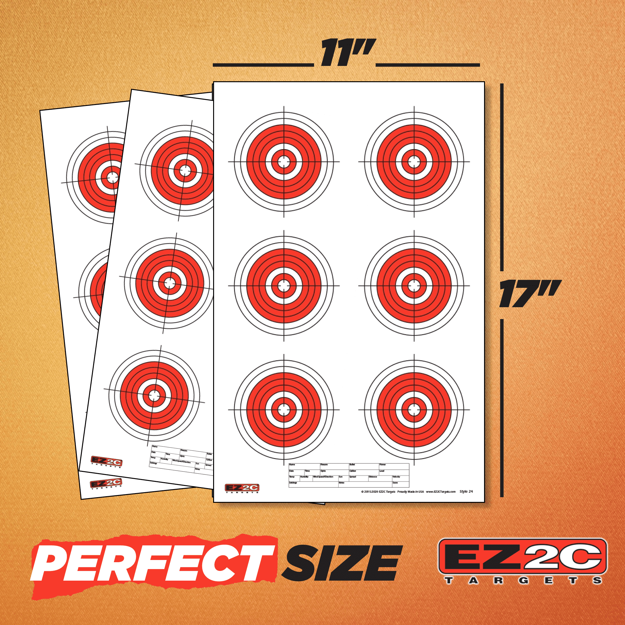 EZ2C Targets : Paper Targets 50 Pack 11"x17"