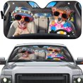 thumbnail image 2 of 3D Dog Beach Theme Car Sunshade For Pet Lovers, 2 of 6