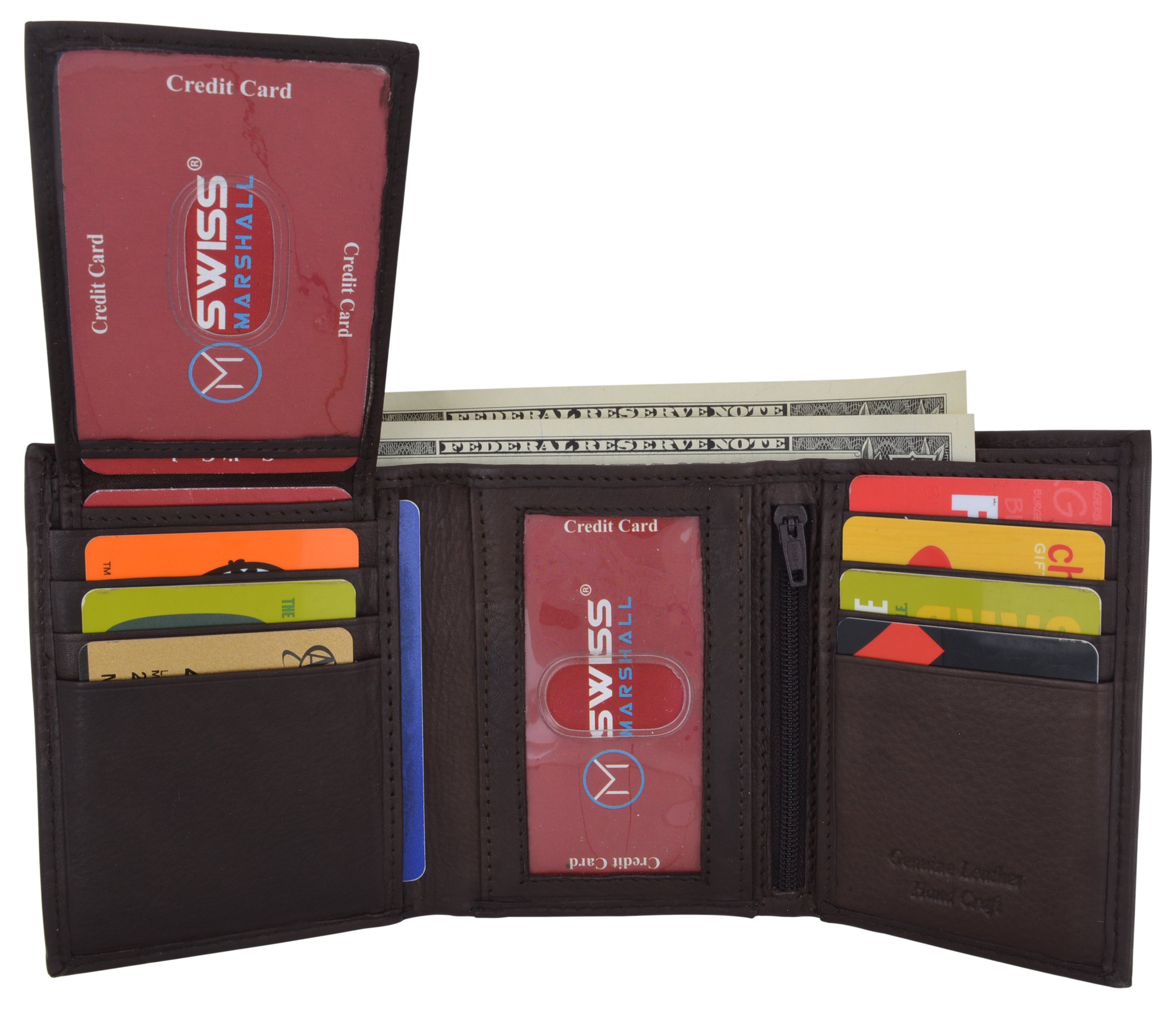 Swiss Marshall Men's RFID Blocking Premium Leather Removable Card/ID