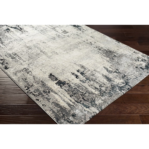 Hauteloom Dumangas Living Room, Bedroom Area Rug - Contemporary - Charcoal, Black, Gray - 5'3" x 7'3"