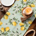 thumbnail image 3 of Summer Lemon Table Runner 72 Inches, Tropical Botanical Leaves Light Green Bed Runner Dresser Scarves Tabletop for Indoor Outdoor Parties/Ceremony/Banquet, 14" x 72", 3 of 9