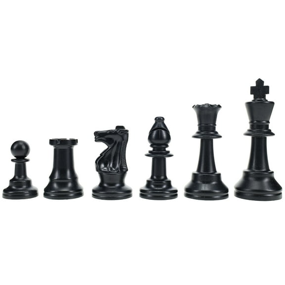WE Games Color Bright Chess Pieces Half Set - Includes 17 Pieces in Black
