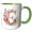 Green/White, variant on 3drose, Pretty Image of Watercolor Floral Monogram Initial F, 11oz Two-tone Red Mug