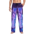 thumbnail image 4 of Cute Animated Cat Men's Lightweight Pajama Bottoms Stretch Elastic Waist Side Pockets Spring Fall, 4 of 7