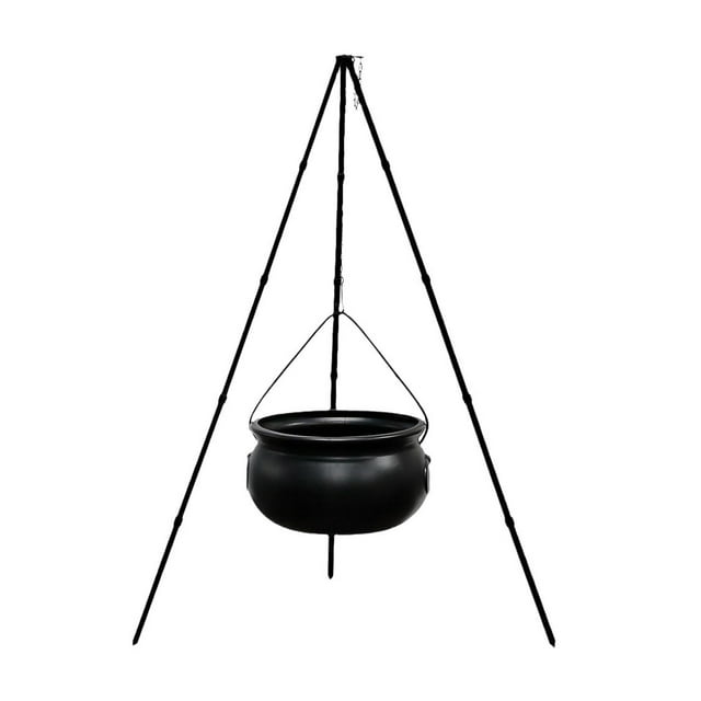 Ruiboury Iron Pipes Tripod Stand Witch Forcauldron With Lights For Halloween Party Suitable For Outdoor 78cm