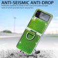 thumbnail image 6 of Mantto For Samsung Galaxy Z Flip 4 Case, Luxury Laser Ultra Slim Leather Case for Shockproof PC Bumper & Leather Back Wireless Charging Cover for Samsung Galaxy Z Flip4, Green, 6 of 9
