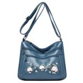 thumbnail image 2 of Bolso Bandolera Flores Bordadas para Mujer Bolso Multicapa Con (Azul), 2 of 8