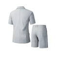 thumbnail image 5 of Miqool Men's 2-Piece Shorts Suits Slim Fit Short Sleeve Blazer Jacket and Shorts Set Casual Prom Summer Beach Wedding Tuxedos, 5 of 9