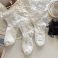 thumbnail image 5 of Calcetines de encaje con lazo blanco sencillo para niños, calcetines de longitud media, calcetines finos de verano de estilo japonés dulce Lolita con encaje jk, 5 of 5