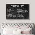 thumbnail image 3 of IDEA4WALL Framed Canvas Print 12 Rules for Living Your Best Life Inspirational Guide Illustrations Wall Art Contemporary Relax/Calm Artwork for Living Room, Bedroom, Office - 24"x36" WHITE, 3 of 5