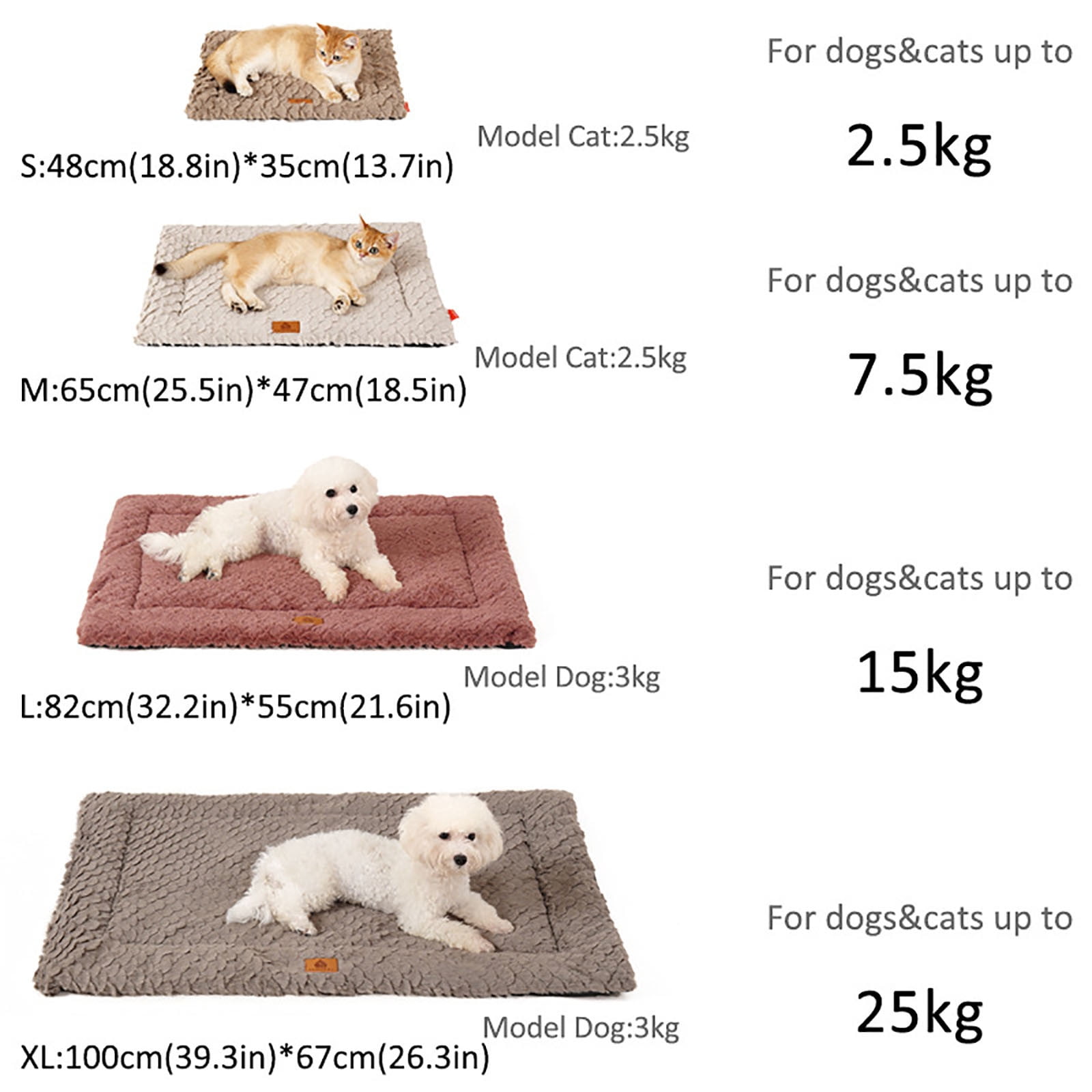 Self Heating Pet Pad Thermal Dog Crate Bed Mat Washable Warming Kennel Pad for Indoor Outdoor Use Comfortable Winter Warmth